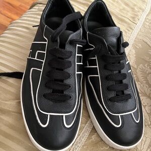 Hermes Black and White Men's Sneakers